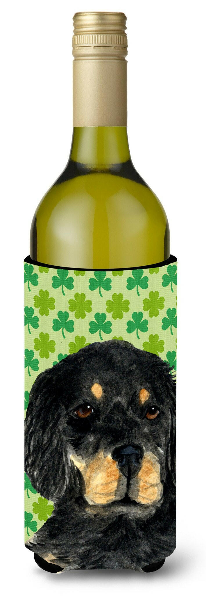 Gordon Setter St. Patrick's Day Shamrock Portrait Wine Bottle Beverage Insulator Beverage Insulator Hugger by Caroline's Treasures
