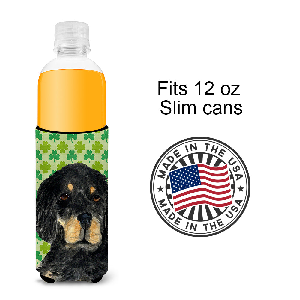 Gordon Setter St. Patrick's Day Shamrock Portrait Ultra Beverage Insulators for slim cans SS4446MUK.