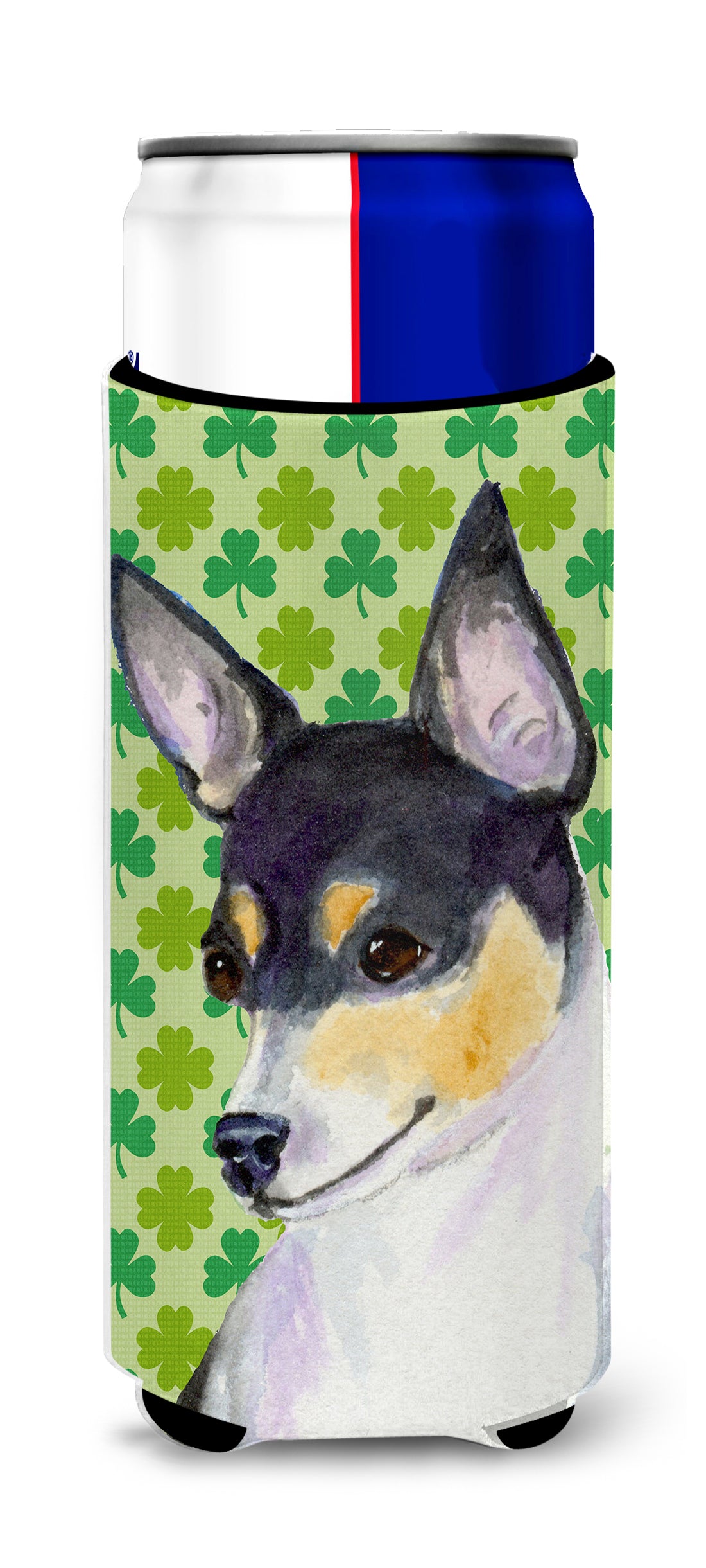 Chihuahua St. Patrick's Day Shamrock Portrait Ultra Beverage Insulators for slim cans SS4449MUK