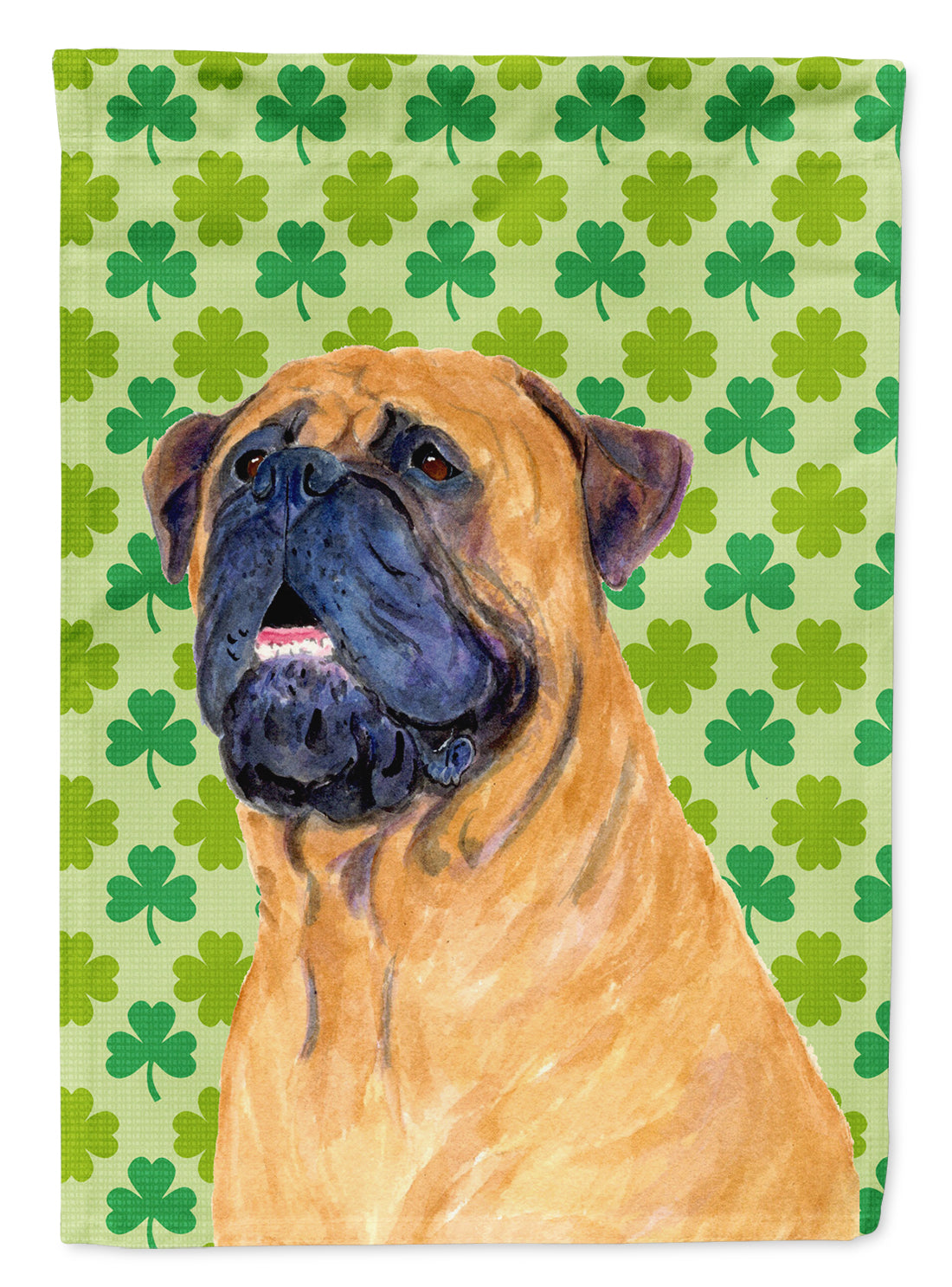 Mastiff St. Patrick&#39;s Day Shamrock Portrait Flag Garden Size