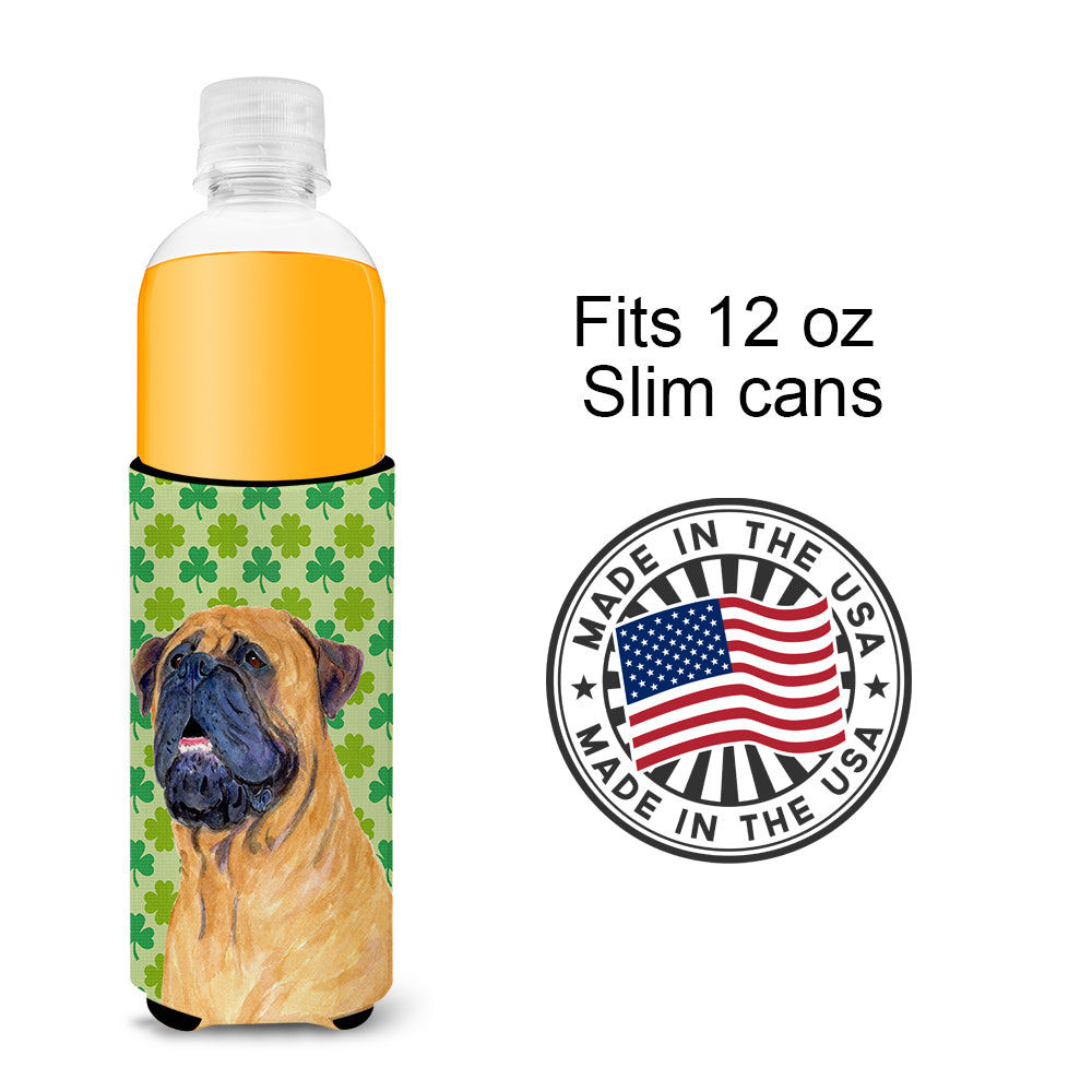 Mastiff St. Patrick's Day Shamrock Portrait Ultra Beverage Insulators for slim cans SS4451MUK