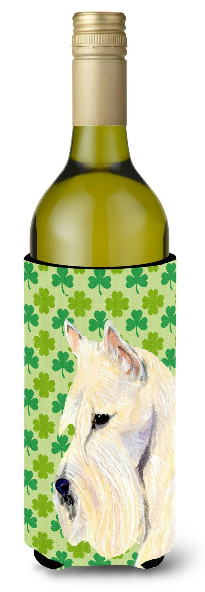Scottish Terrier St. Patrick's Day Shamrock Portrait Wine Bottle Beverage Insulator Beverage Insulator Hugger by Caroline's Treasures