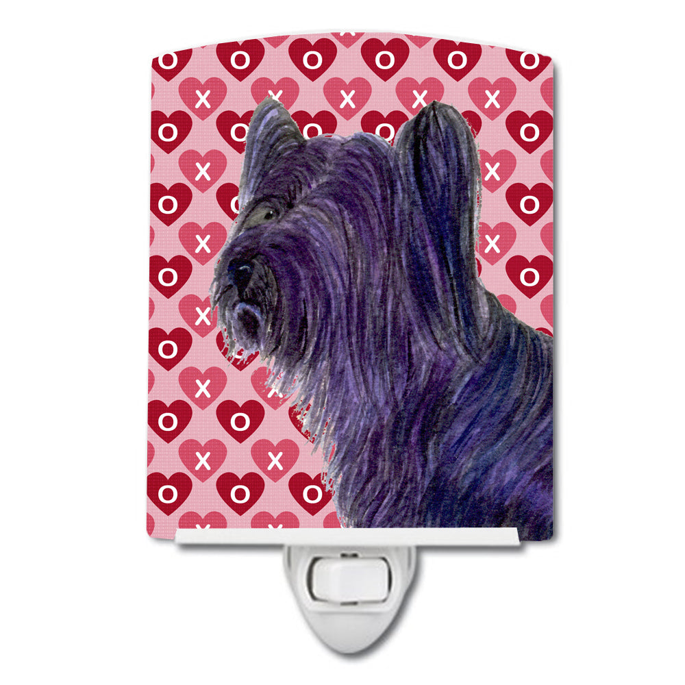 Skye Terrier Hearts Love and Valentine&#39;s Day Portrait Ceramic Night Light SS4463CNL - the-store.com