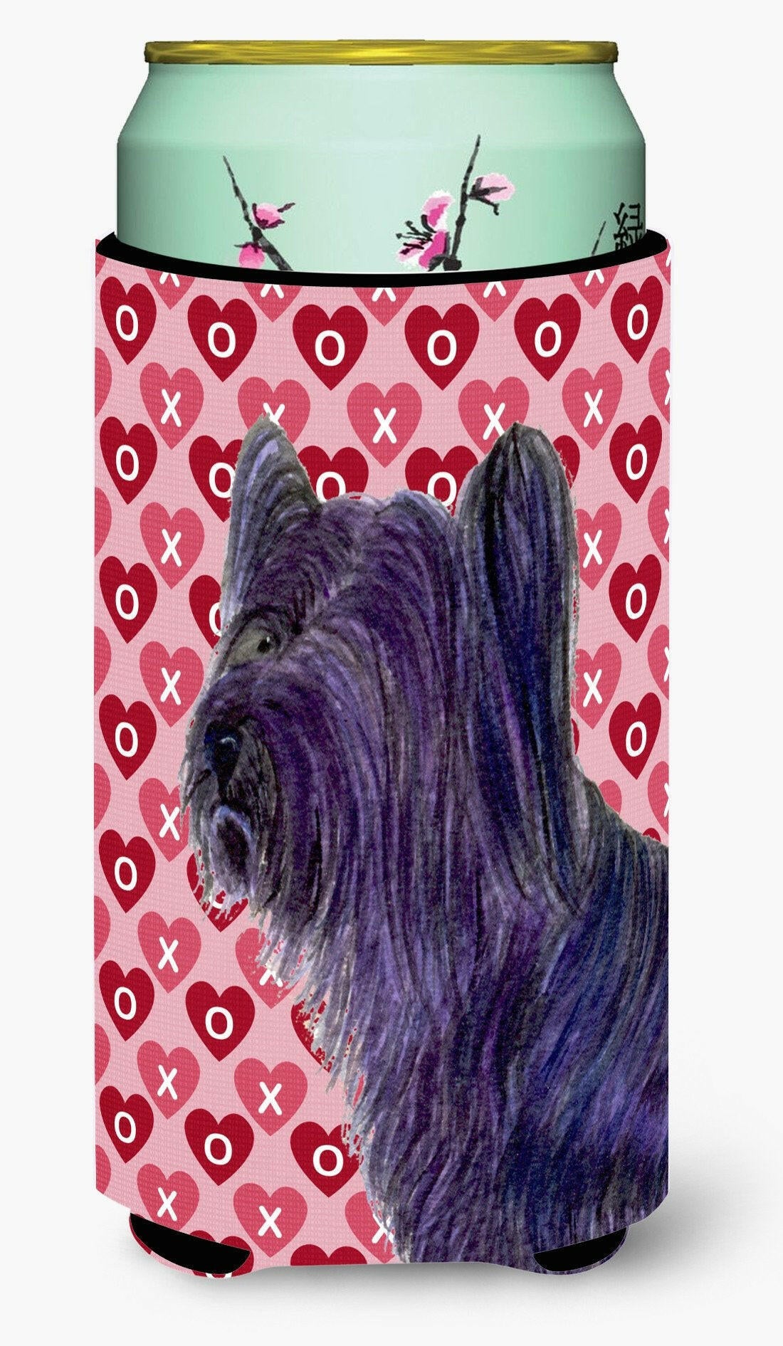 Skye Terrier Hearts Love and Valentine&#39;s Day Portrait  Tall Boy Beverage Insulator Beverage Insulator Hugger by Caroline&#39;s Treasures