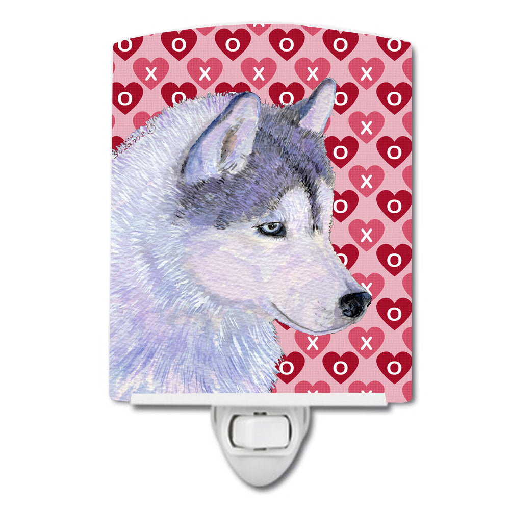 Siberian Husky Hearts Love Valentine&#39;s Day Ceramic Night Light SS4464CNL - the-store.com