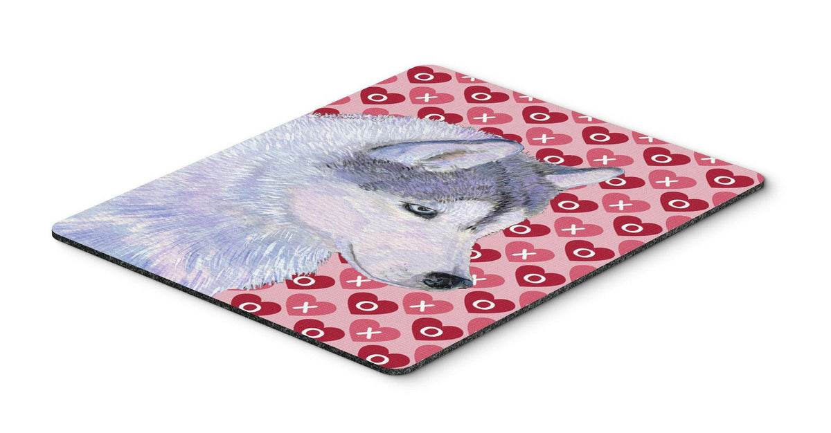 Siberian Husky Hearts Love and Valentine&#39;s Day Mouse Pad, Hot Pad or Trivet by Caroline&#39;s Treasures