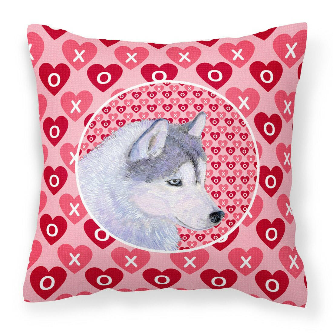 Siberian Husky Hearts Love Valentine's Day Fabric Decorative Pillow SS4464PW1414 by Caroline's Treasures