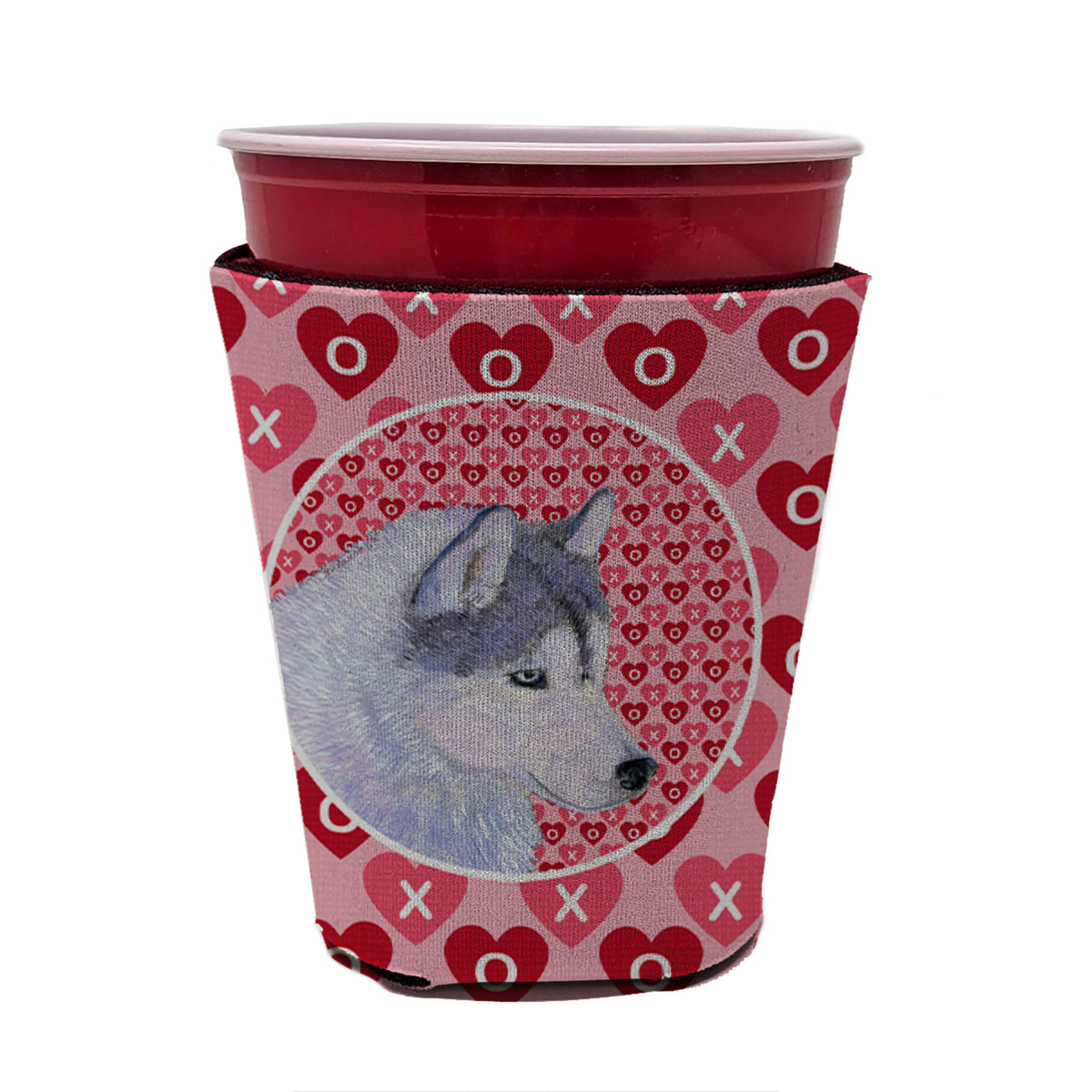 Siberian Husky  Red Cup Beverage Insulator Hugger