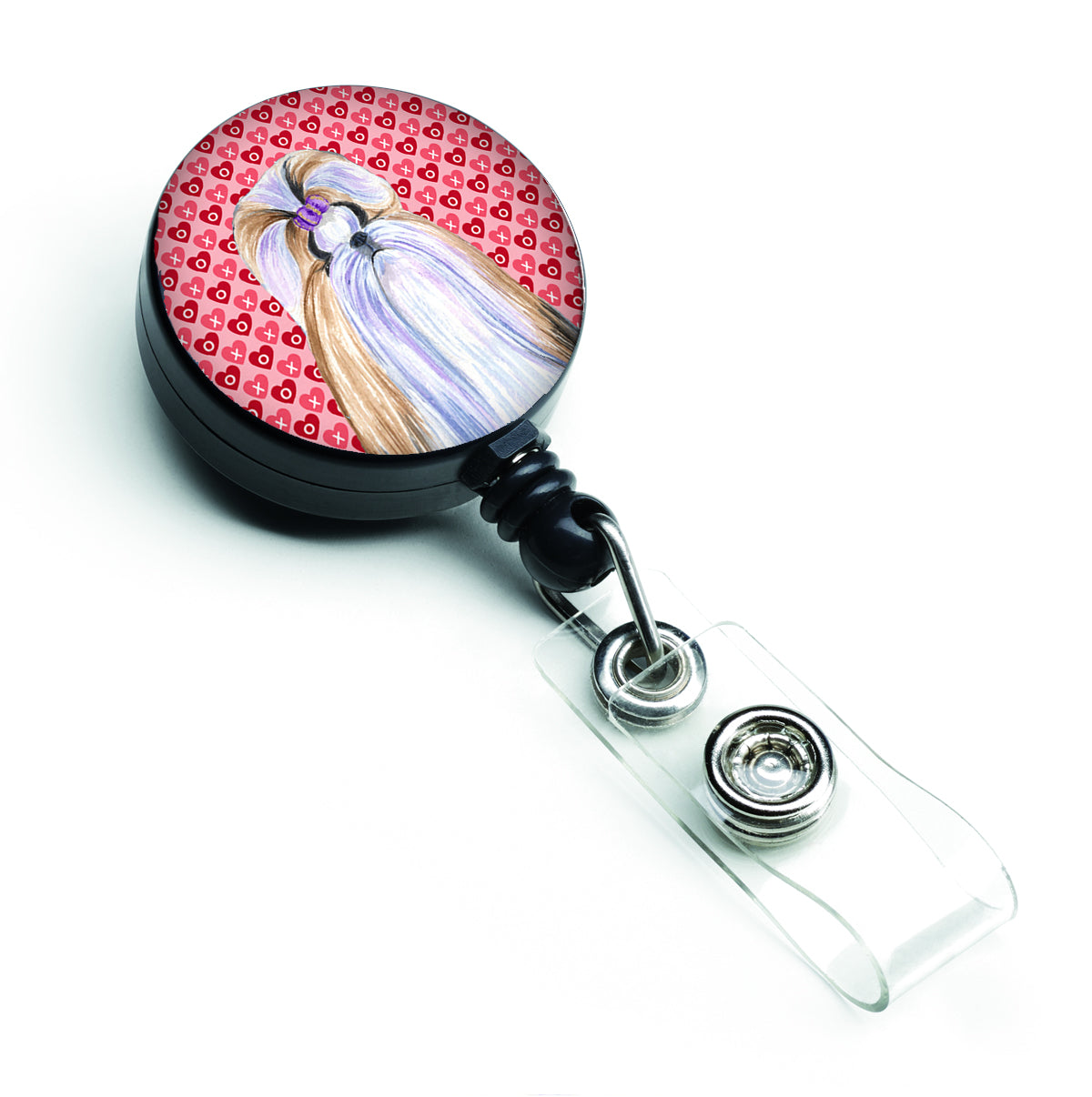 Shih Tzu Love Retractable Badge Reel or ID Holder with Clip.