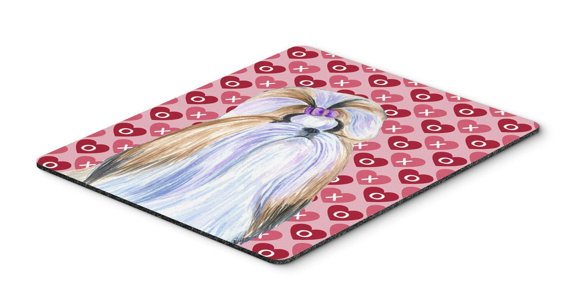 Shih Tzu Hearts Love and Valentine&#39;s Day Portrait Mouse Pad, Hot Pad or Trivet by Caroline&#39;s Treasures