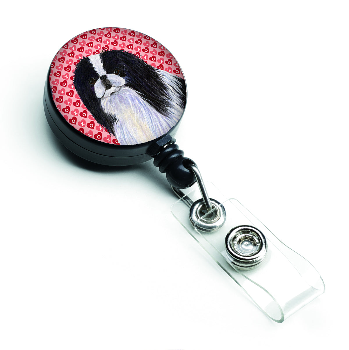 Japanese Chin Love Retractable Badge Reel or ID Holder with Clip