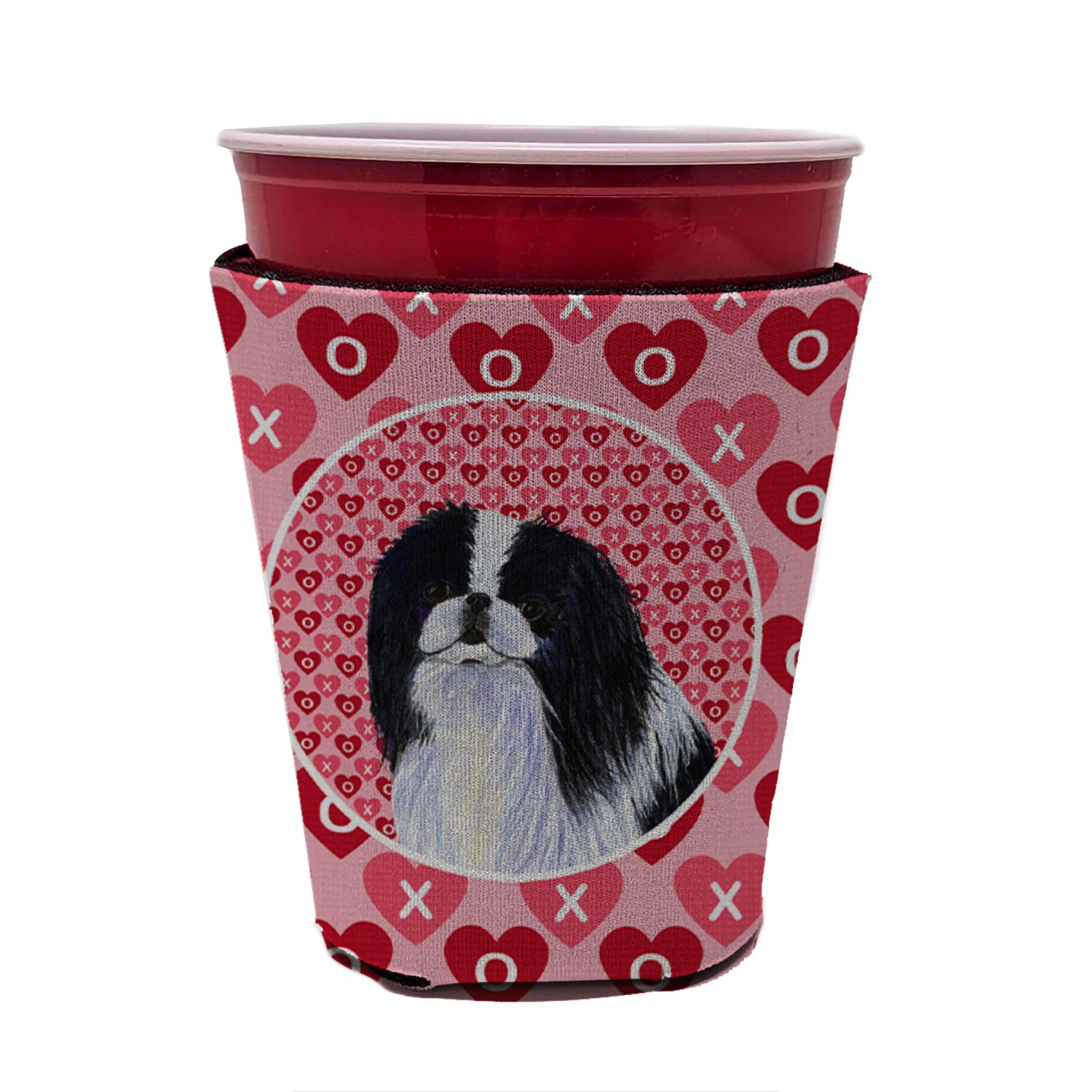 Japanese Chin  Red Cup Beverage Insulator Hugger