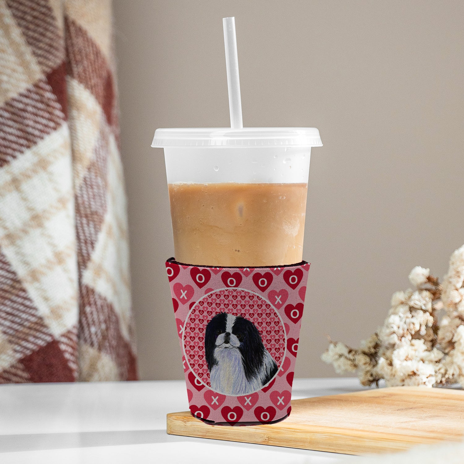 Japanese Chin  Red Cup Beverage Insulator Hugger  the-store.com.