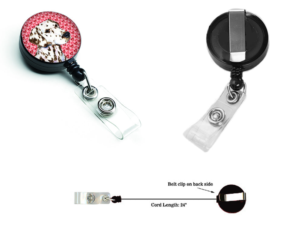 Dalmatian Love Retractable Badge Reel or ID Holder with Clip