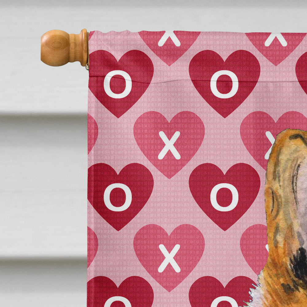 Collie Smooth Hearts Love and Valentine's Day Portrait Flag Canvas House Size  the-store.com.