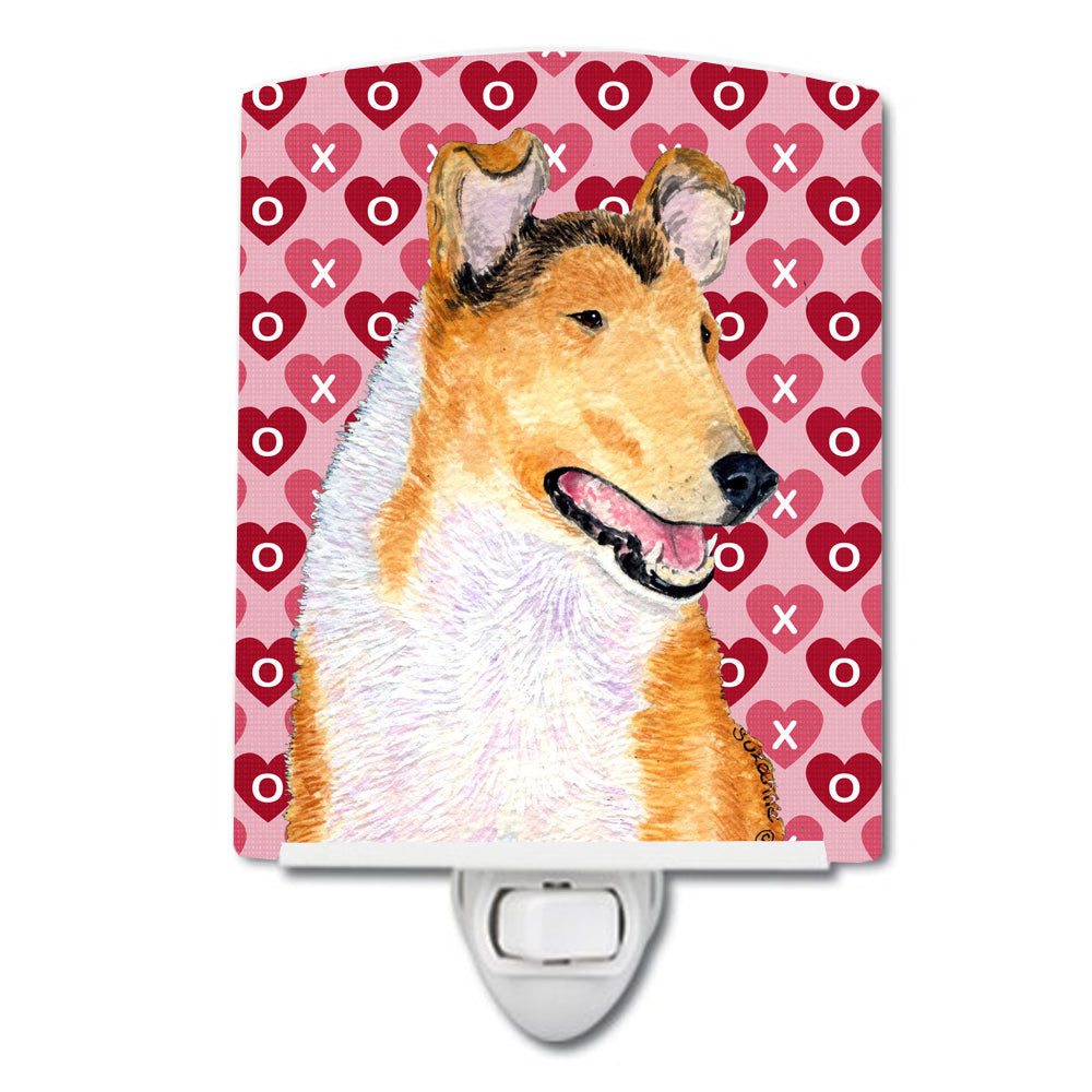 Collie Smooth Hearts Love and Valentine&#39;s Day Portrait Ceramic Night Light SS4470CNL - the-store.com