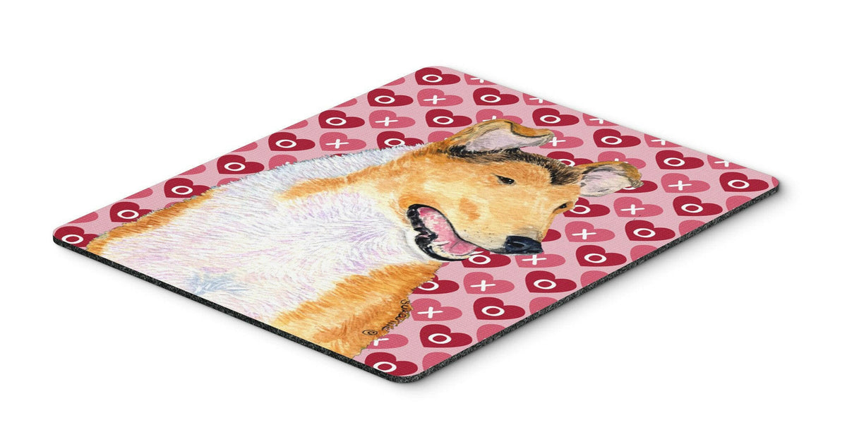 Collie Smooth Hearts Love and Valentine&#39;s Day Mouse Pad, Hot Pad or Trivet by Caroline&#39;s Treasures