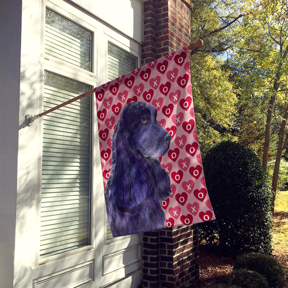 Cocker Spaniel Hearts Love and Valentine's Day Portrait Flag Canvas House Size  the-store.com.