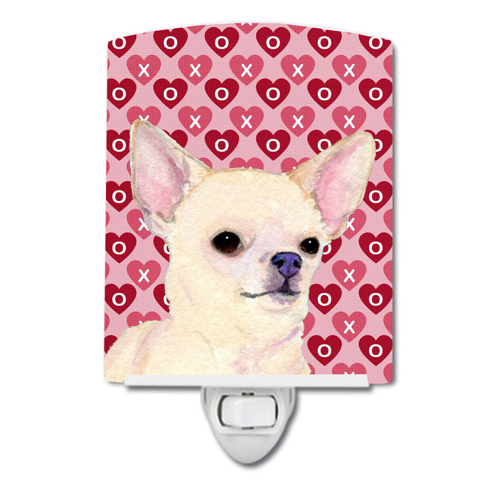 Chihuahua Hearts Love and Valentine's Day Portrait Ceramic Night Light SS4472CNL - the-store.com