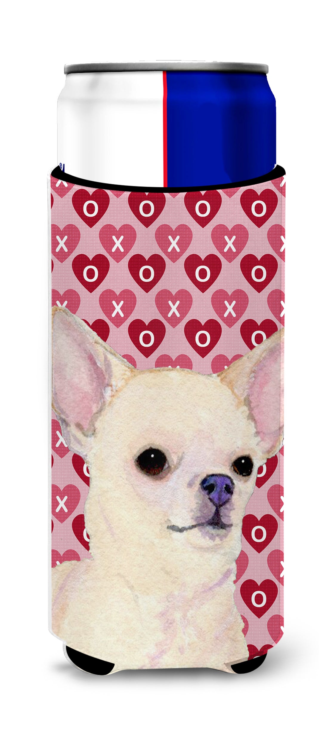Chihuahua Hearts Love and Valentine&#39;s Day Portrait Ultra Beverage Insulators for slim cans SS4472MUK