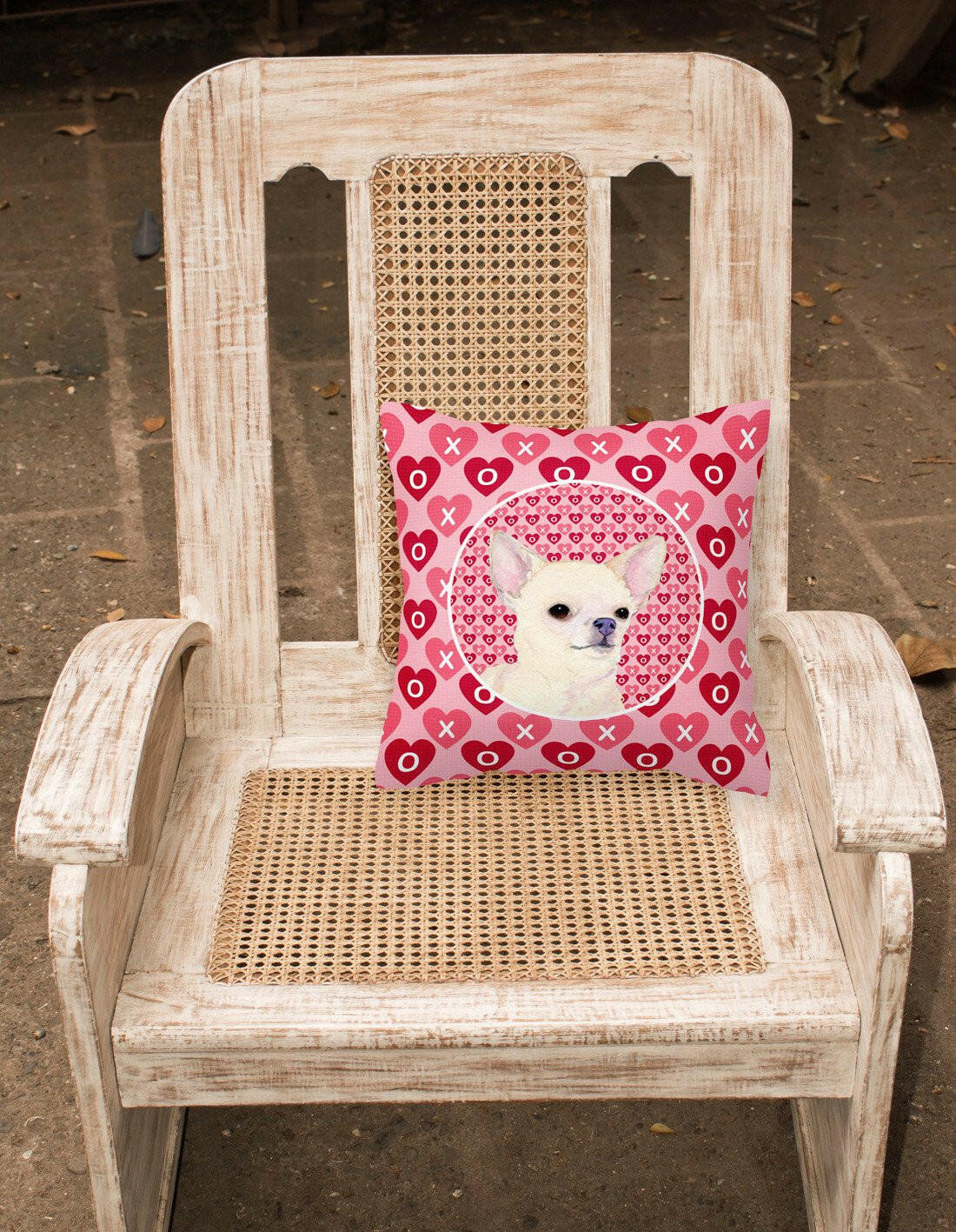 Chihuahua Hearts Love and Valentine's Day Portrait Fabric Decorative Pillow SS4472PW1414 by Caroline's Treasures