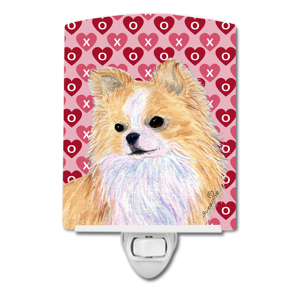Chihuahua Hearts Love and Valentine&#39;s Day Portrait Ceramic Night Light SS4473CNL - the-store.com