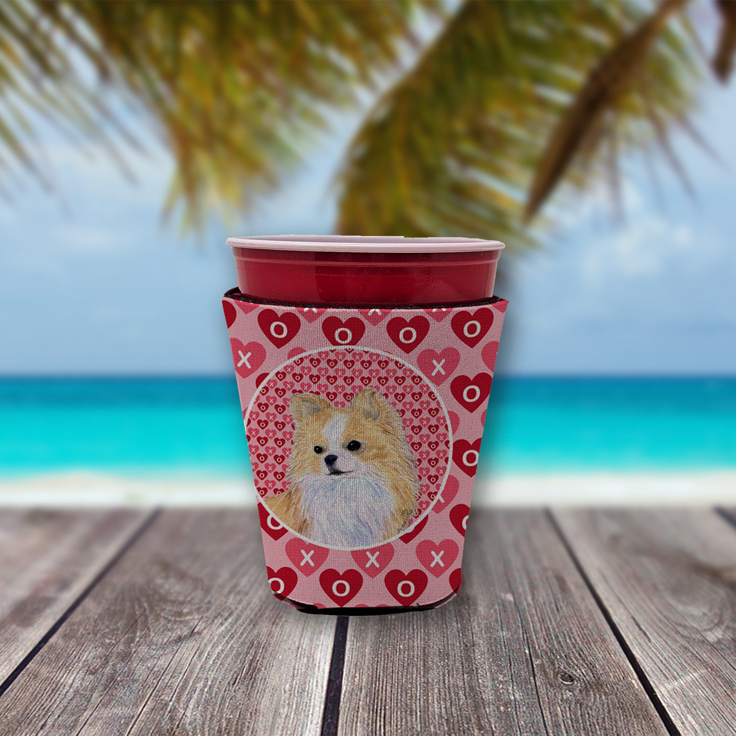 Chihuahua  Red Cup Beverage Insulator Hugger