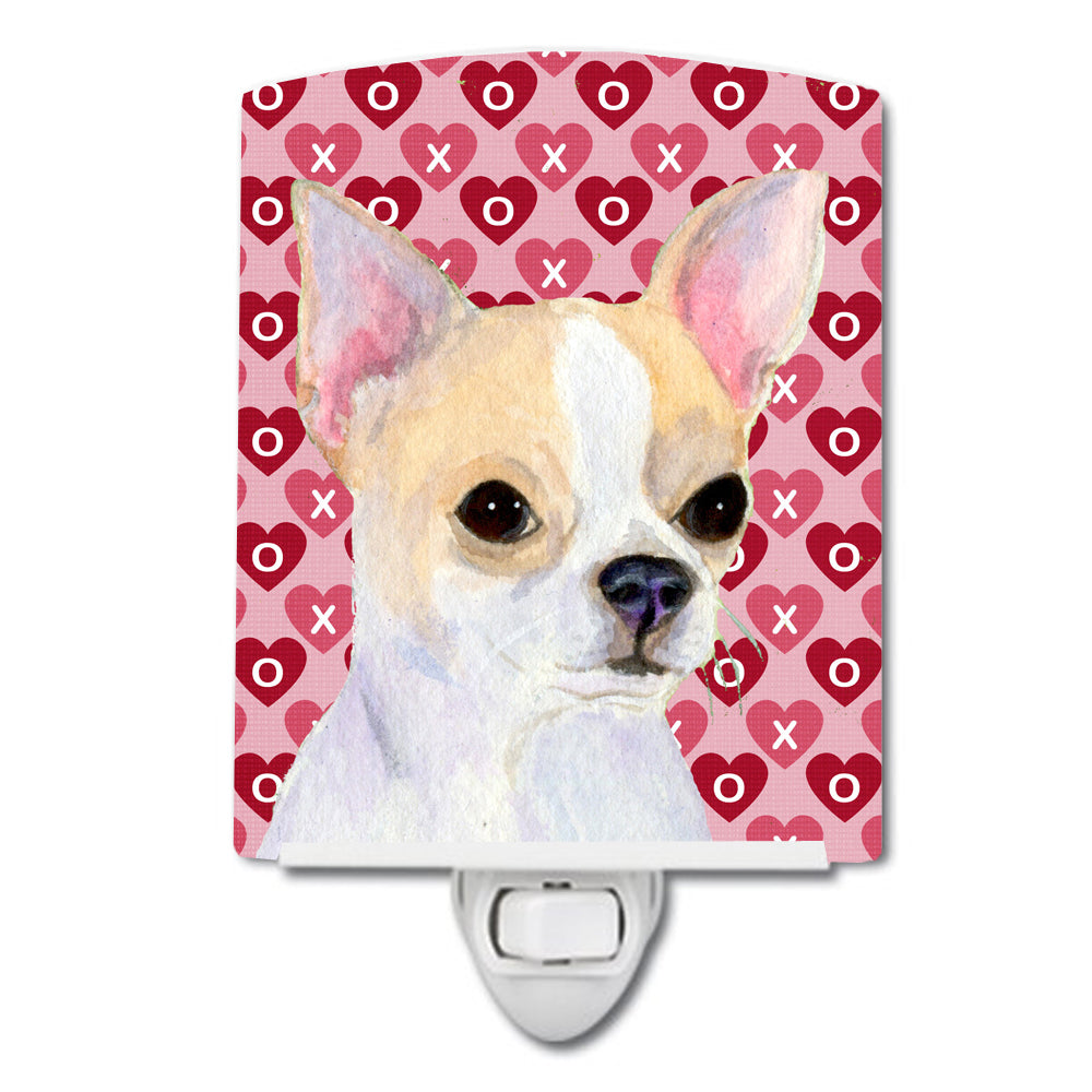Chihuahua Hearts Love and Valentine's Day Portrait Ceramic Night Light SS4474CNL - the-store.com