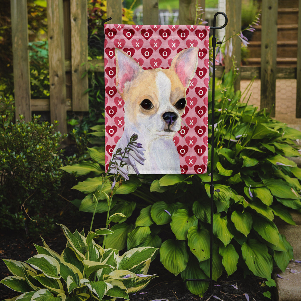 Chihuahua Hearts Love and Valentine's Day Portrait Flag Garden Size