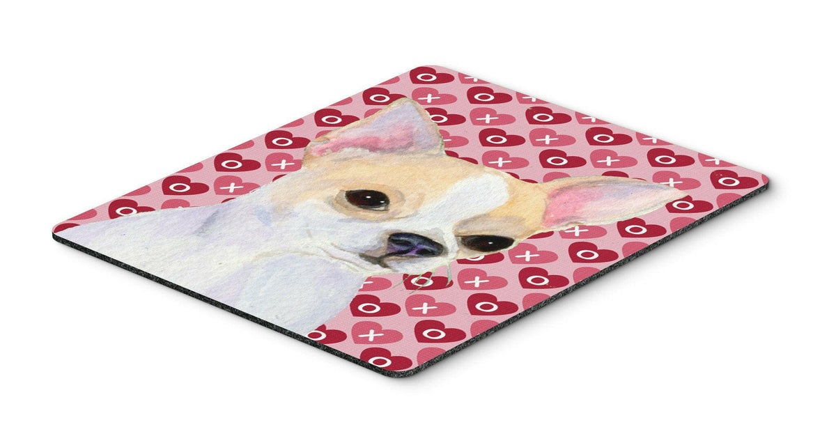 Chihuahua Hearts Love and Valentine&#39;s Day Portrait Mouse Pad, Hot Pad or Trivet by Caroline&#39;s Treasures