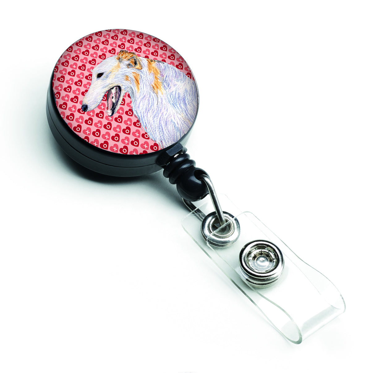 Borzoi Love  Retractable Badge Reel or ID Holder with Clip