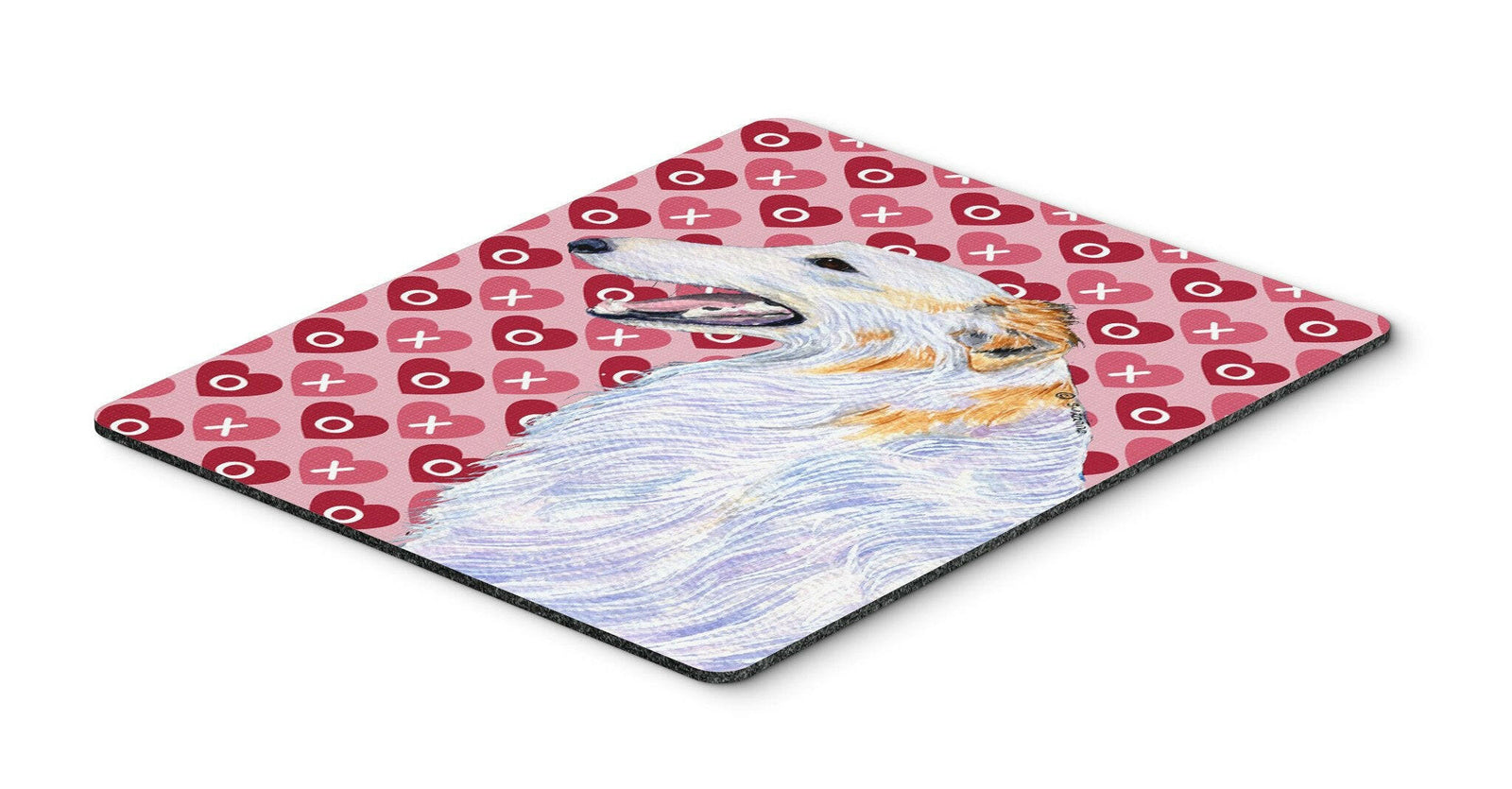 Borzoi Hearts Love and Valentine's Day Portrait Mouse Pad, Hot Pad or Trivet by Caroline's Treasures