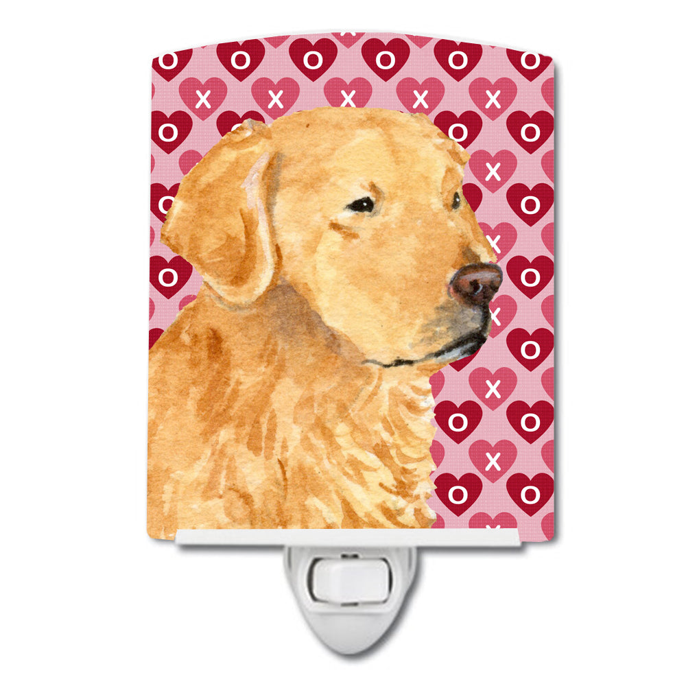 Golden Retriever Hearts Love Valentine&#39;s Day Ceramic Night Light SS4476CNL - the-store.com