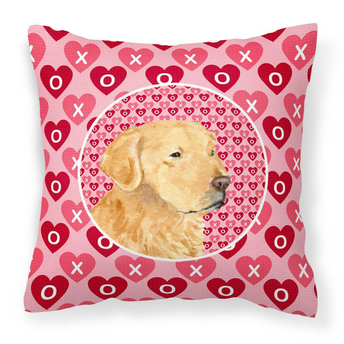 Golden Retriever Hearts Love Valentine&#39;s Day Fabric Decorative Pillow SS4476PW1414 by Caroline&#39;s Treasures