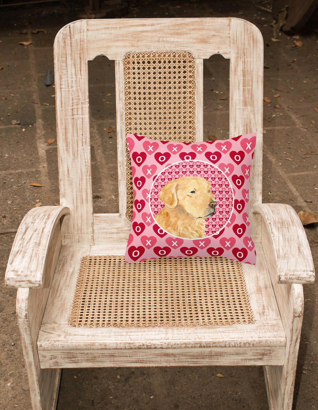 Golden Retriever Hearts Love Valentine's Day Fabric Decorative Pillow SS4476PW1414 by Caroline's Treasures