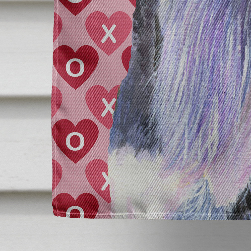 Schnauzer Hearts Love Valentine's Day Flag Canvas House Size  the-store.com.