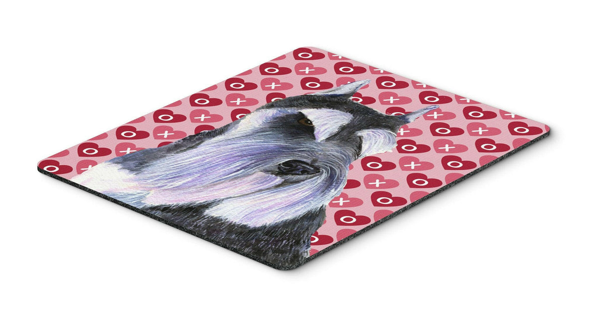 Schnauzer Hearts Love and Valentine&#39;s Day Portrait Mouse Pad, Hot Pad or Trivet by Caroline&#39;s Treasures