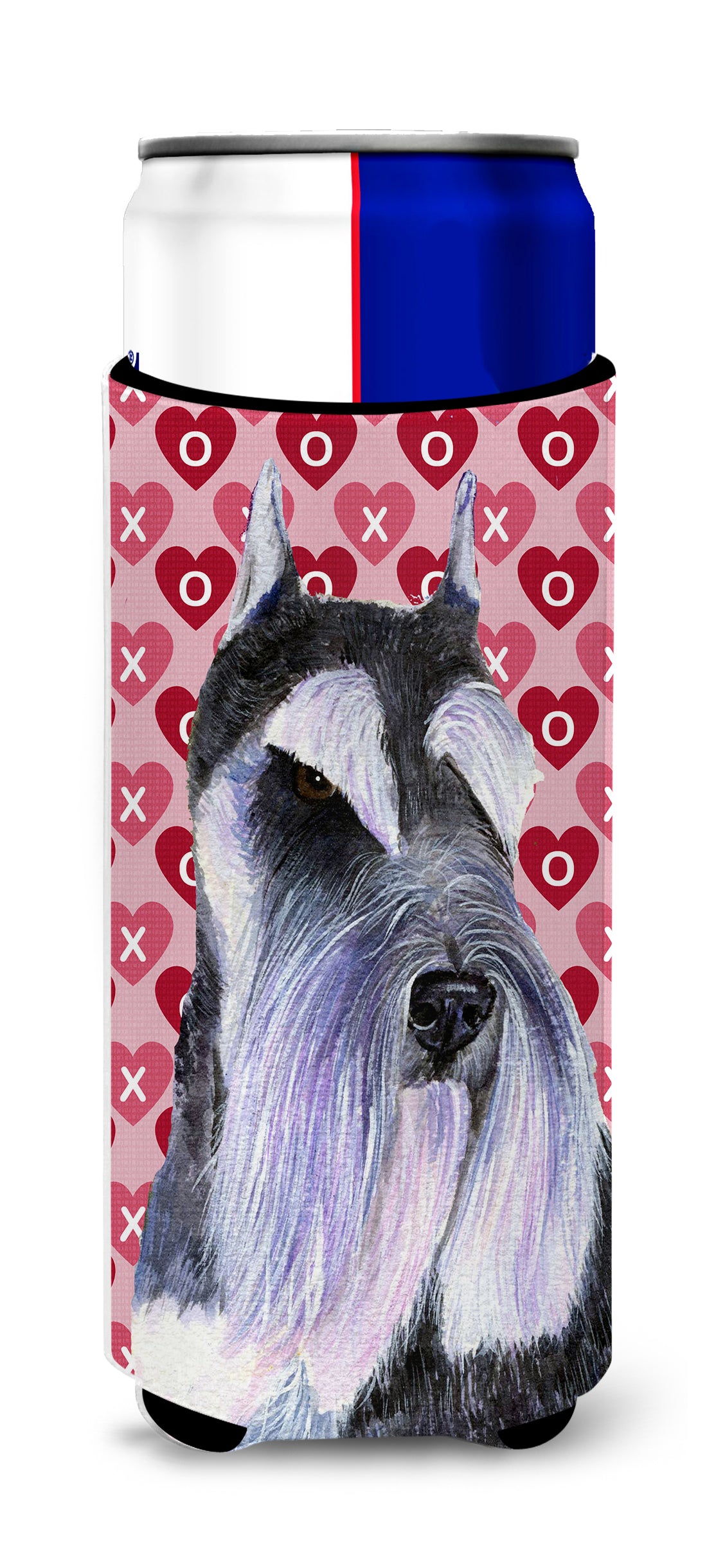 Schnauzer Hearts Love and Valentine&#39;s Day Portrait Ultra Beverage Insulators for slim cans SS4477MUK
