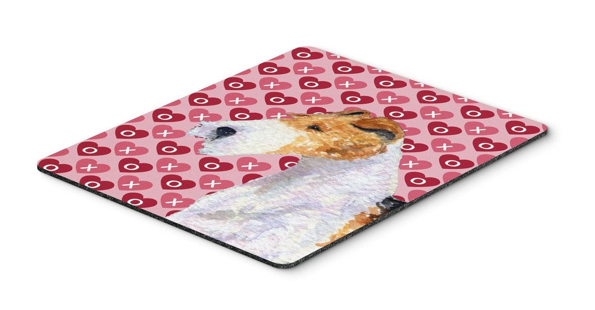 Fox Terrier Hearts Love and Valentine&#39;s Day Mouse Pad, Hot Pad or Trivet by Caroline&#39;s Treasures