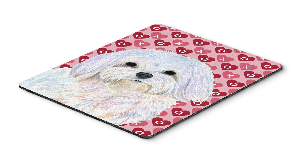 Maltese Hearts Love and Valentine&#39;s Day Portrait Mouse Pad, Hot Pad or Trivet by Caroline&#39;s Treasures