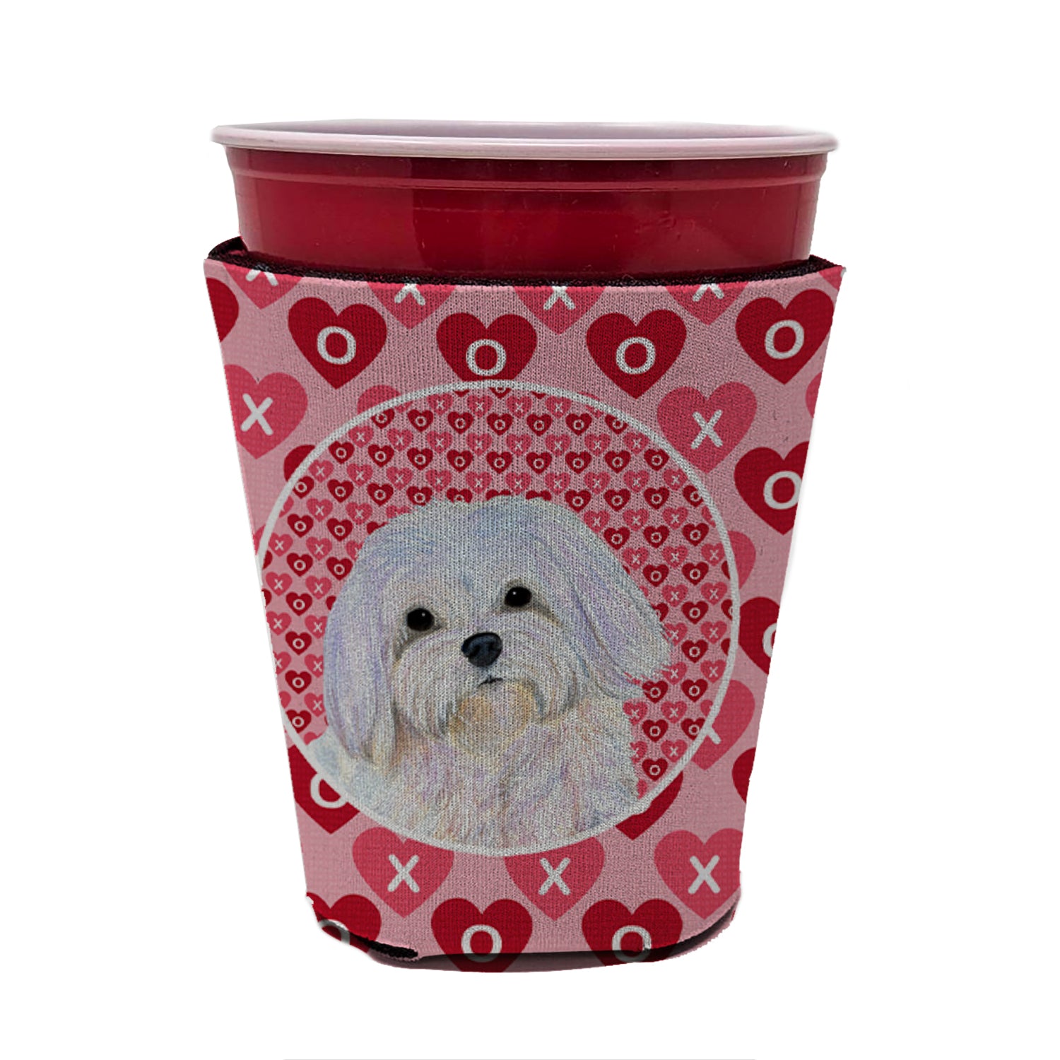 Maltese  Red Cup Beverage Insulator Hugger  the-store.com.