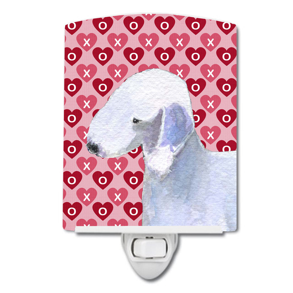 Bedlington Terrier Hearts Love and Valentine&#39;s Day Portrait Ceramic Night Light SS4483CNL - the-store.com