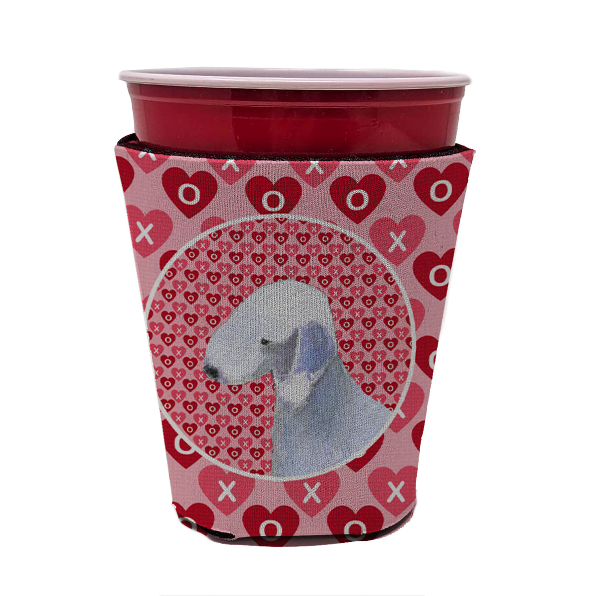 Bedlington Terrier  Red Cup Beverage Insulator Hugger
