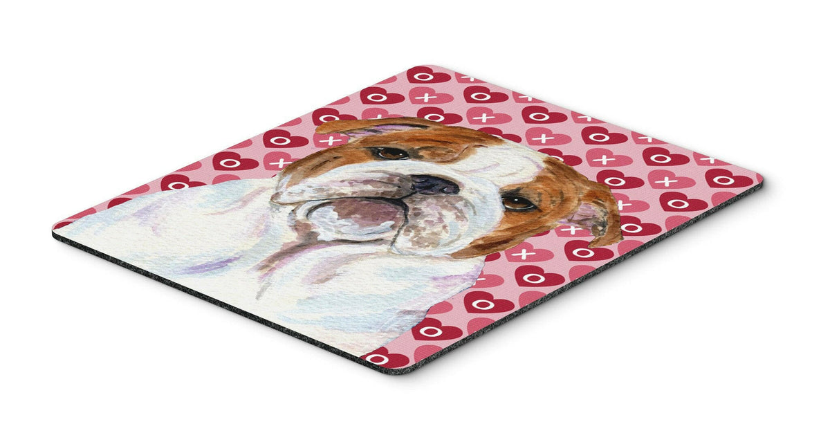 Bulldog English Hearts Love and Valentine&#39;s Day Mouse Pad, Hot Pad or Trivet by Caroline&#39;s Treasures