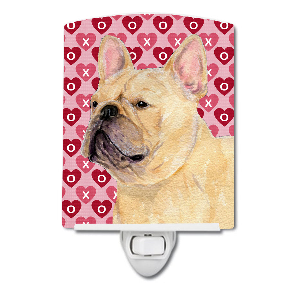 French Bulldog Hearts Love and Valentine&#39;s Day Portrait Ceramic Night Light SS4485CNL - the-store.com