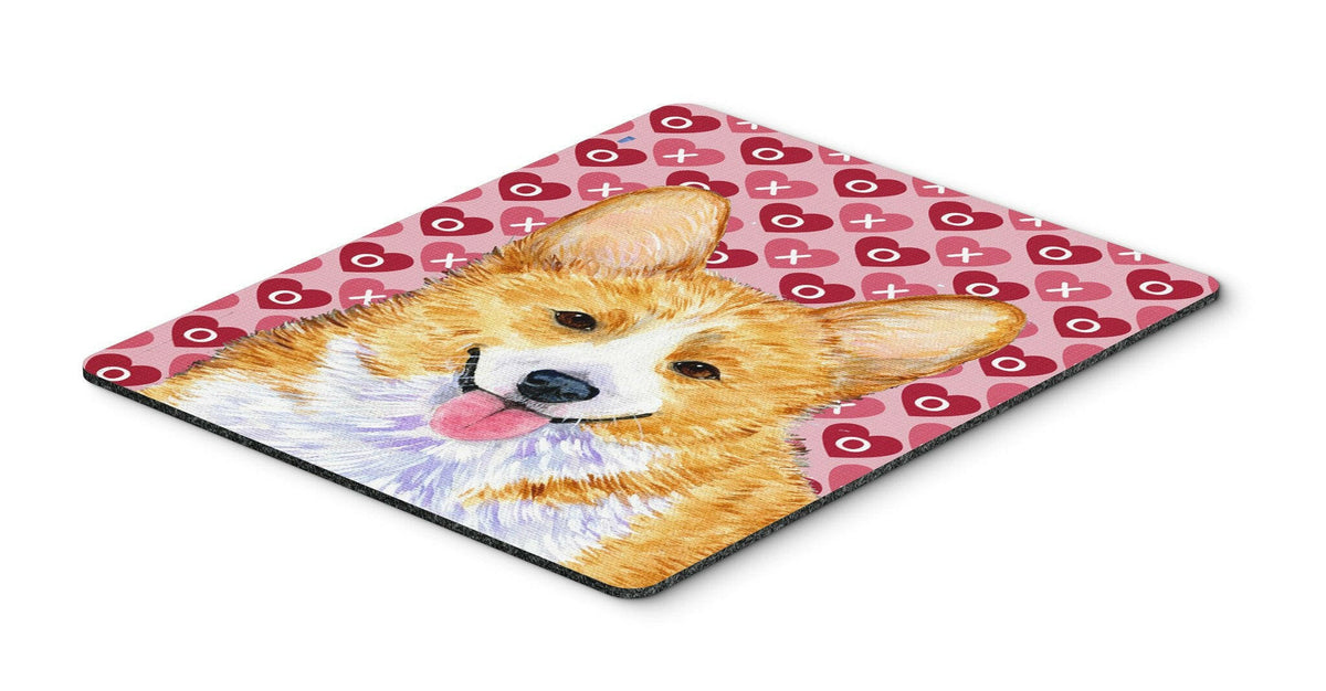 Corgi Hearts Love and Valentine&#39;s Day Portrait Mouse Pad, Hot Pad or Trivet by Caroline&#39;s Treasures