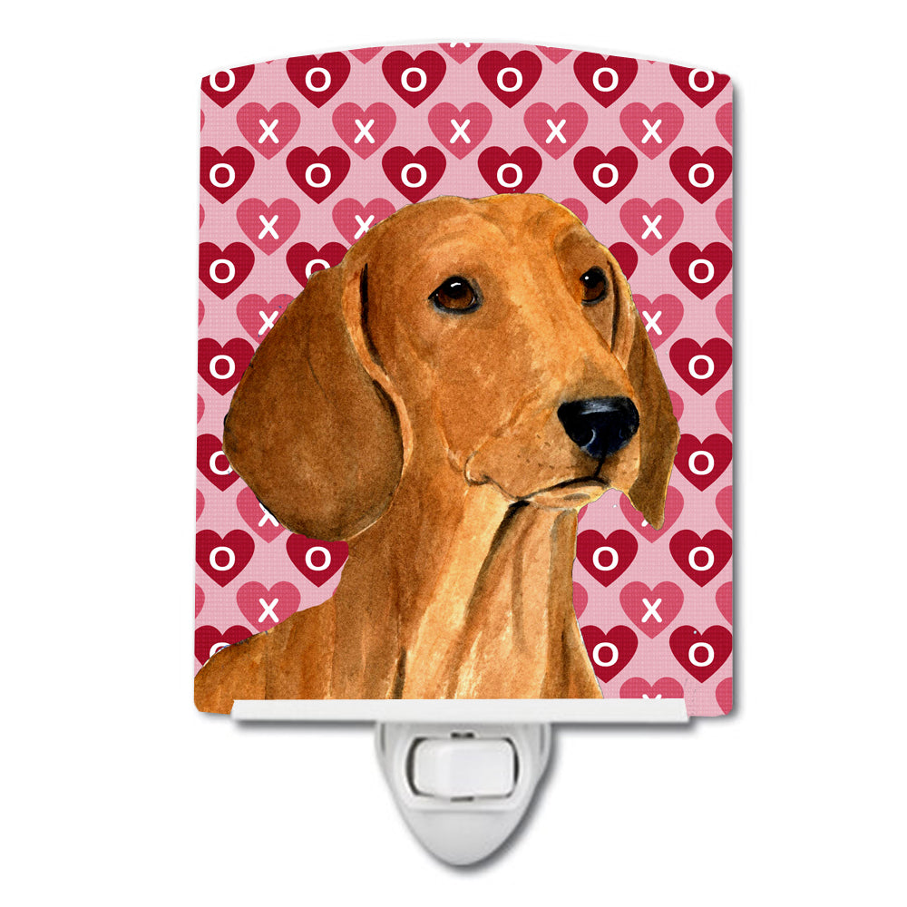 Dachshund Hearts Love and Valentine&#39;s Day Portrait Ceramic Night Light SS4487CNL - the-store.com