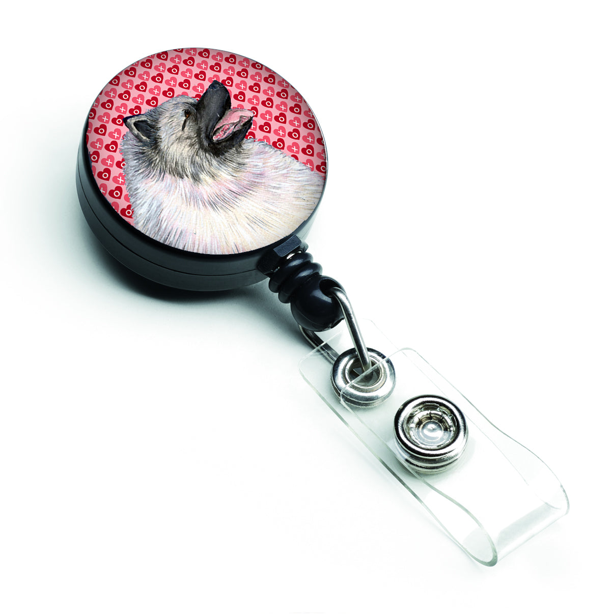 Keeshond Love Retractable Badge Reel or ID Holder with Clip