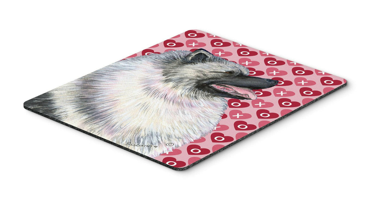Keeshond Hearts Love and Valentine&#39;s Day Portrait Mouse Pad, Hot Pad or Trivet by Caroline&#39;s Treasures