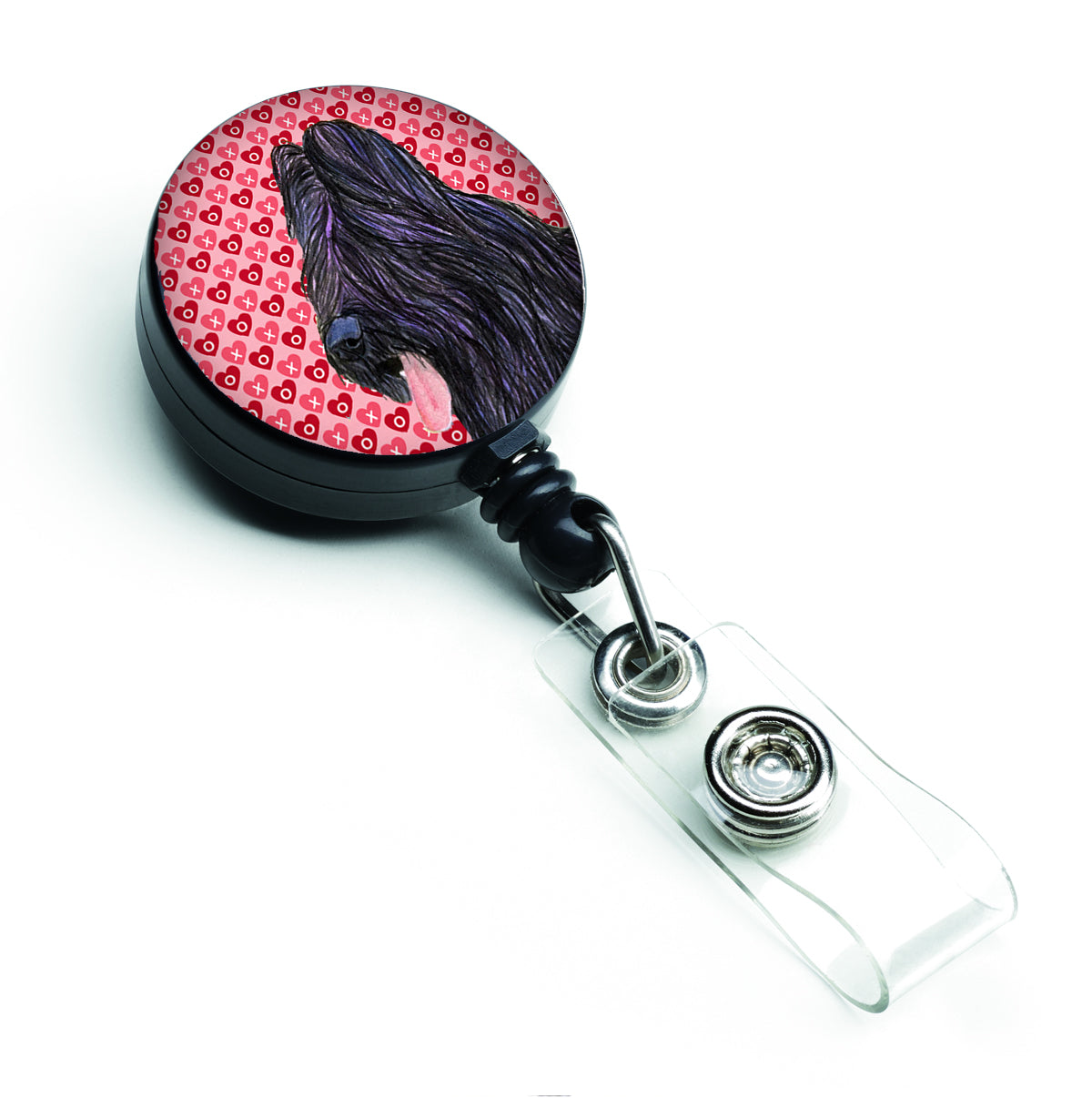 Briard Love  Retractable Badge Reel or ID Holder with Clip